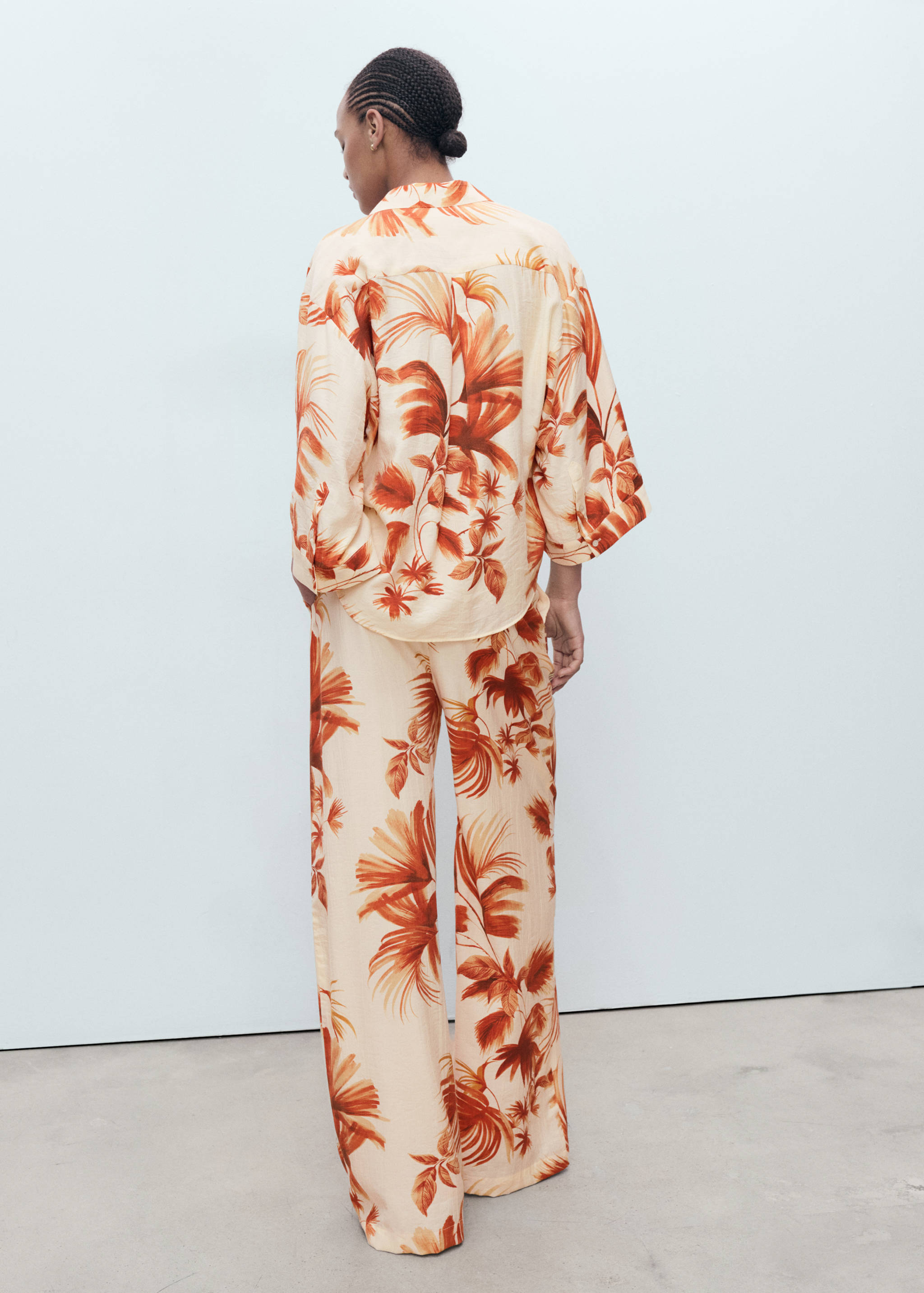 Palm-tree shirt with three-quarter sleeves - Reverse of the article