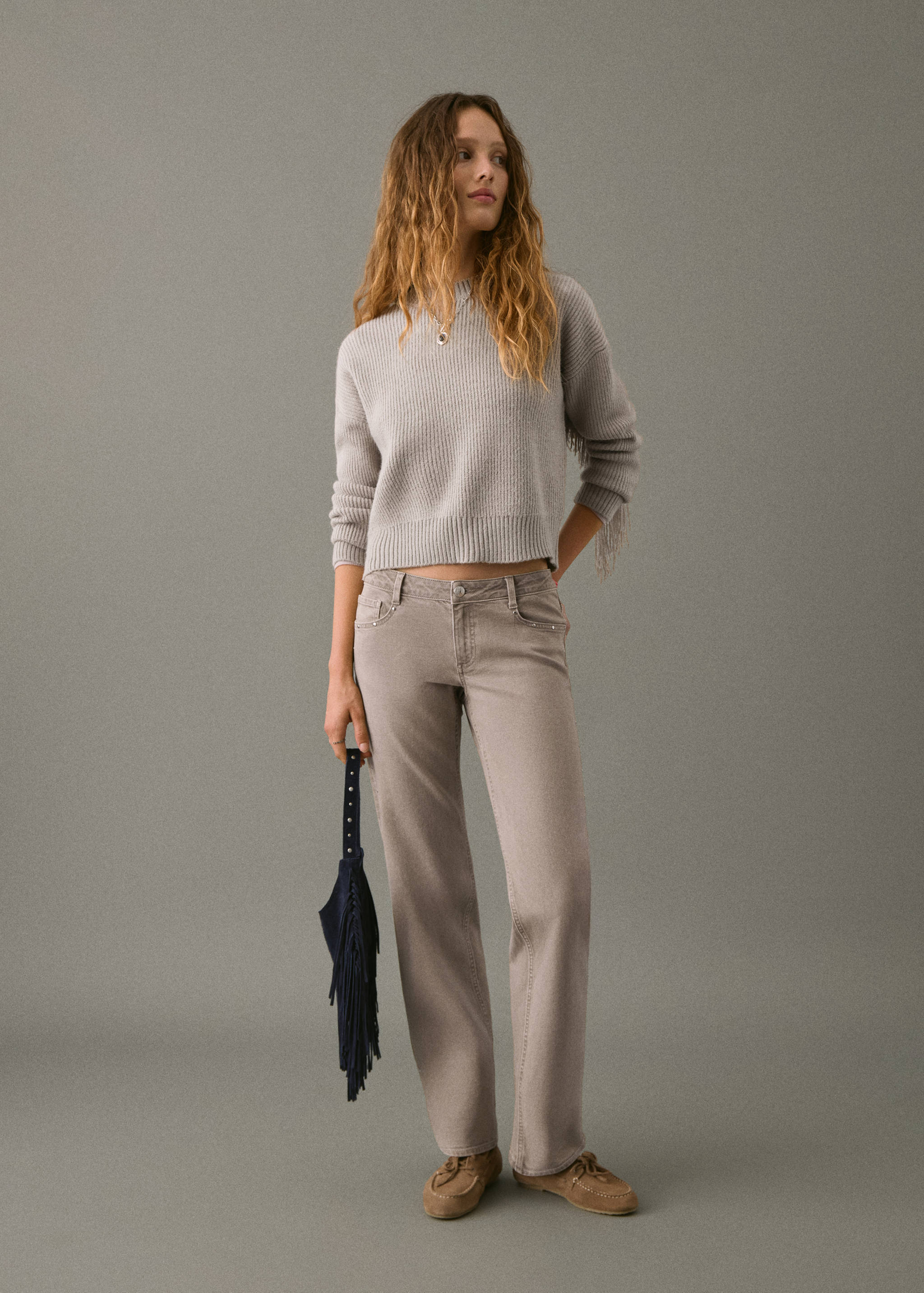 Jeans low waist tachuelas - Plano general