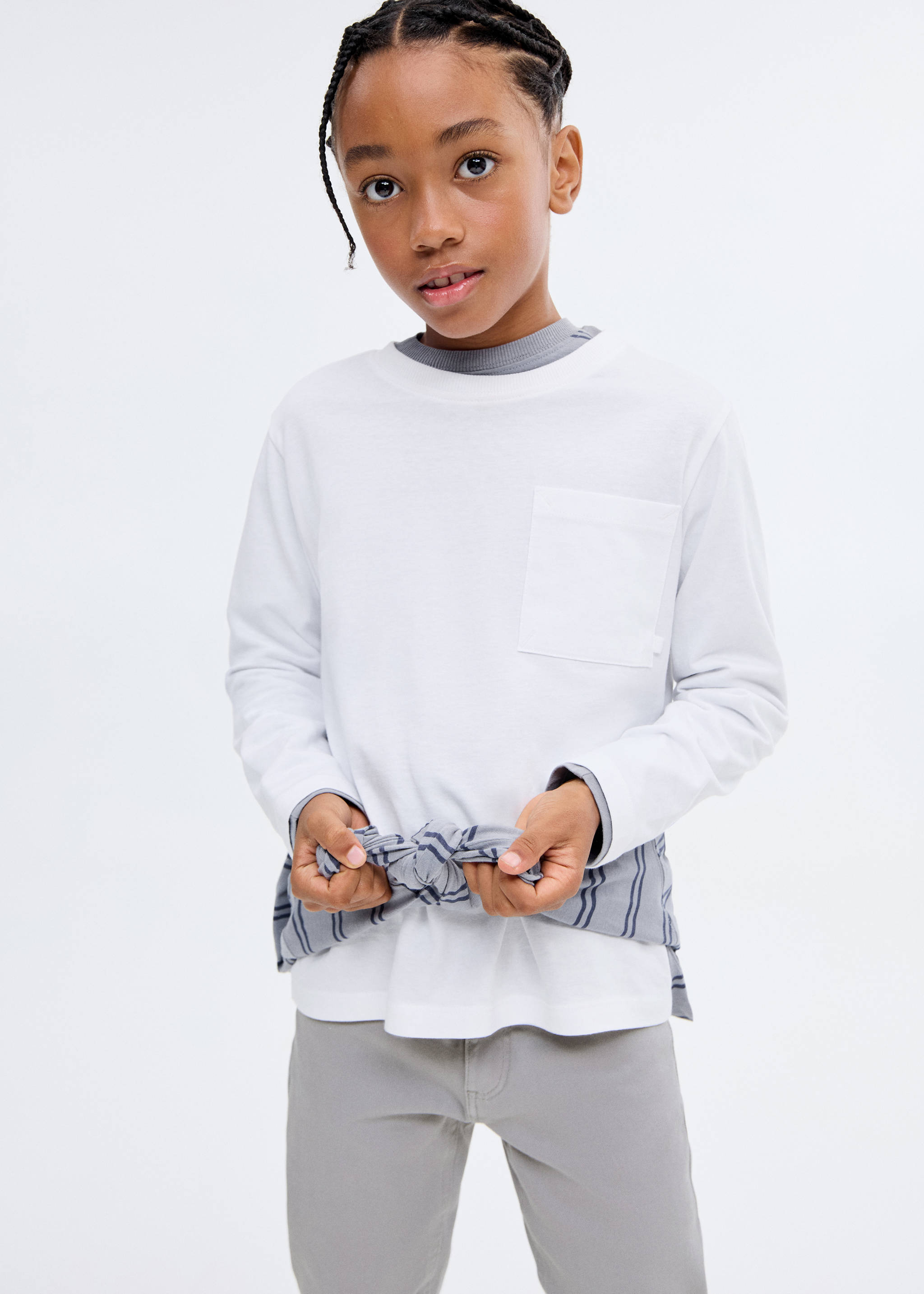 Long-sleeved t-shirt with pocket - Medium plane