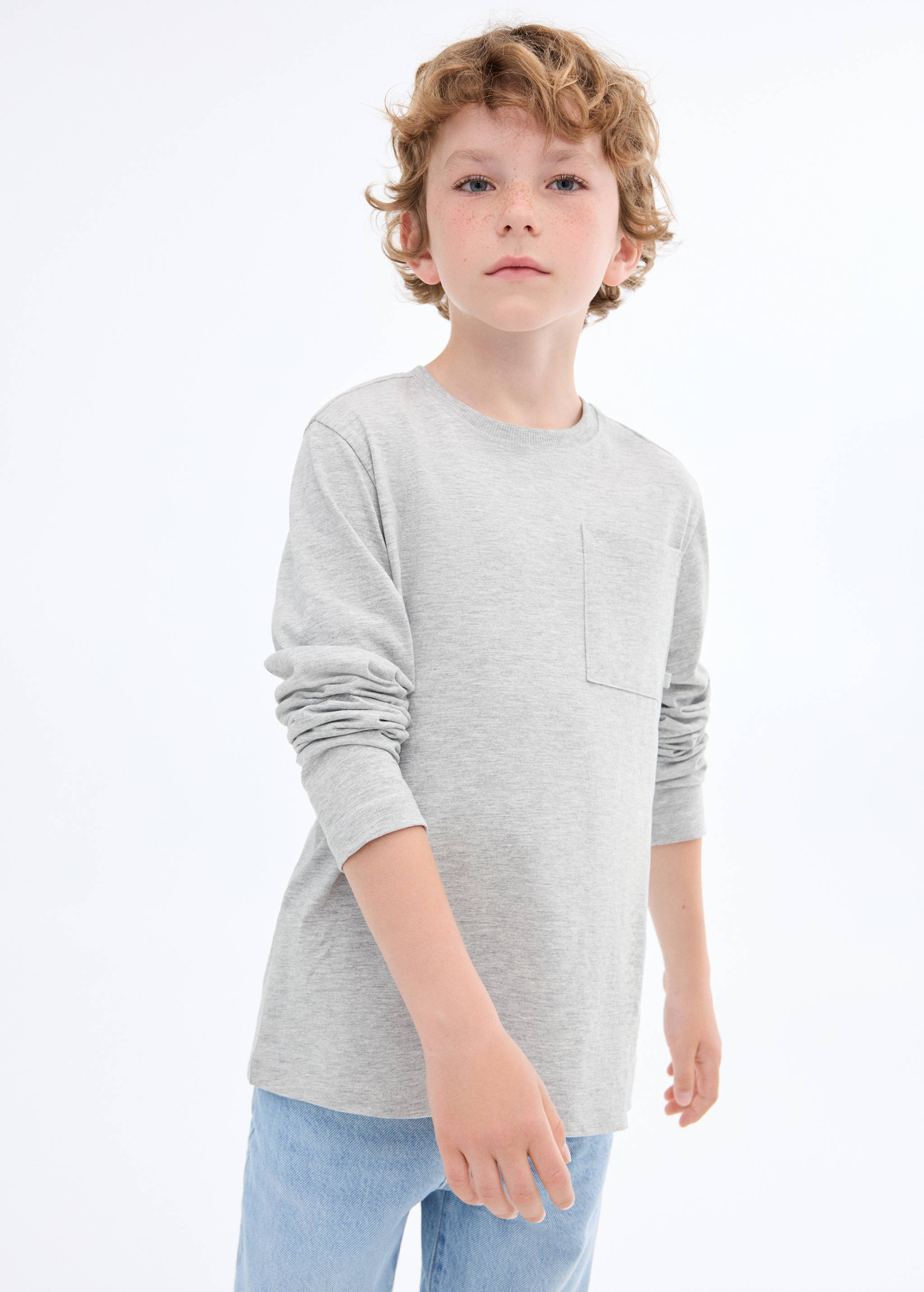 Long-sleeved t-shirt with pocket - Medium plane