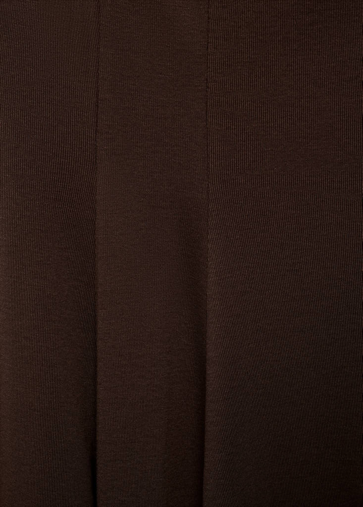 Pleated A-line dress — Chocolate