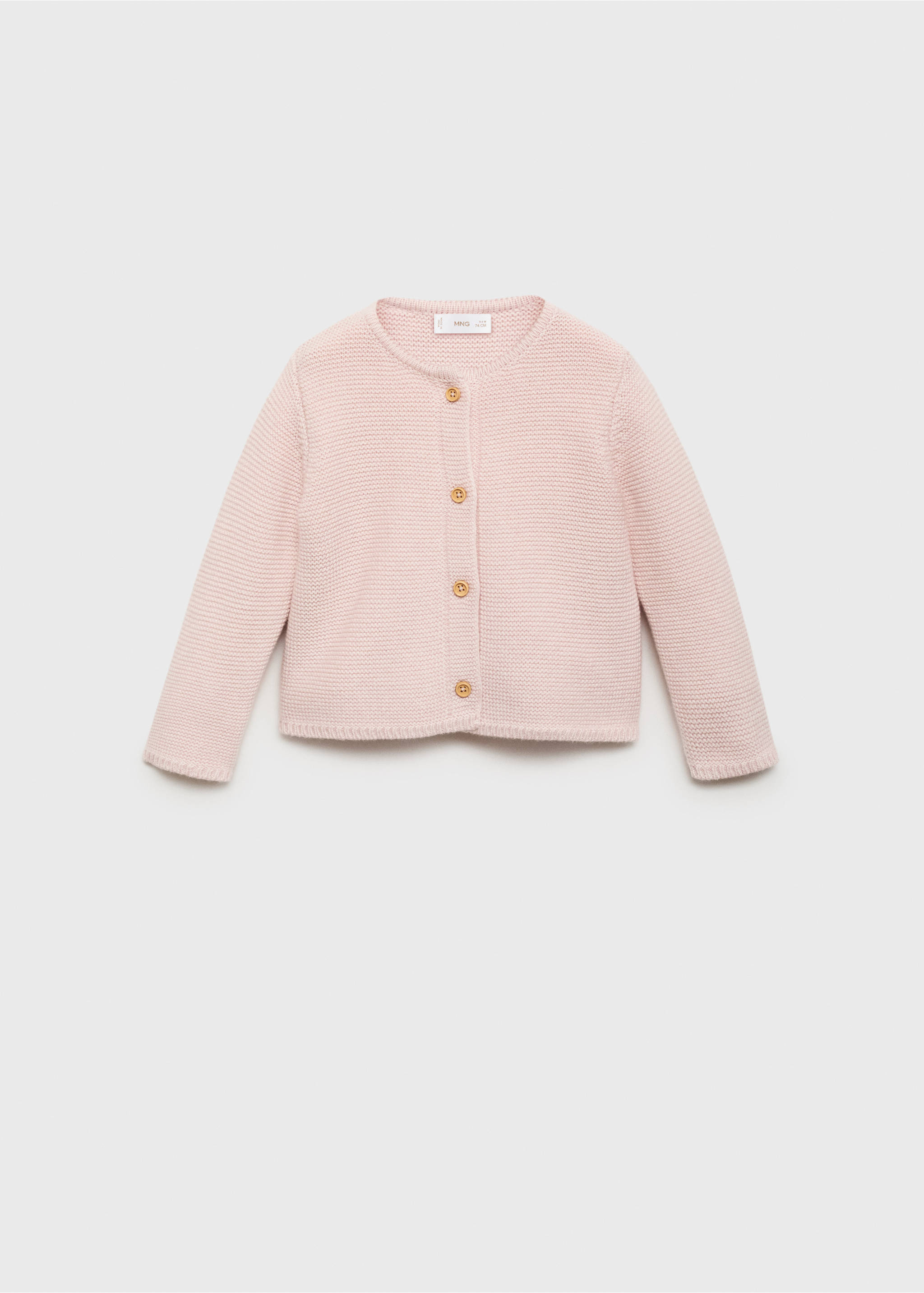 Knitted button cardigan - Article without model, Light Pink. Ref: 17072914-00.