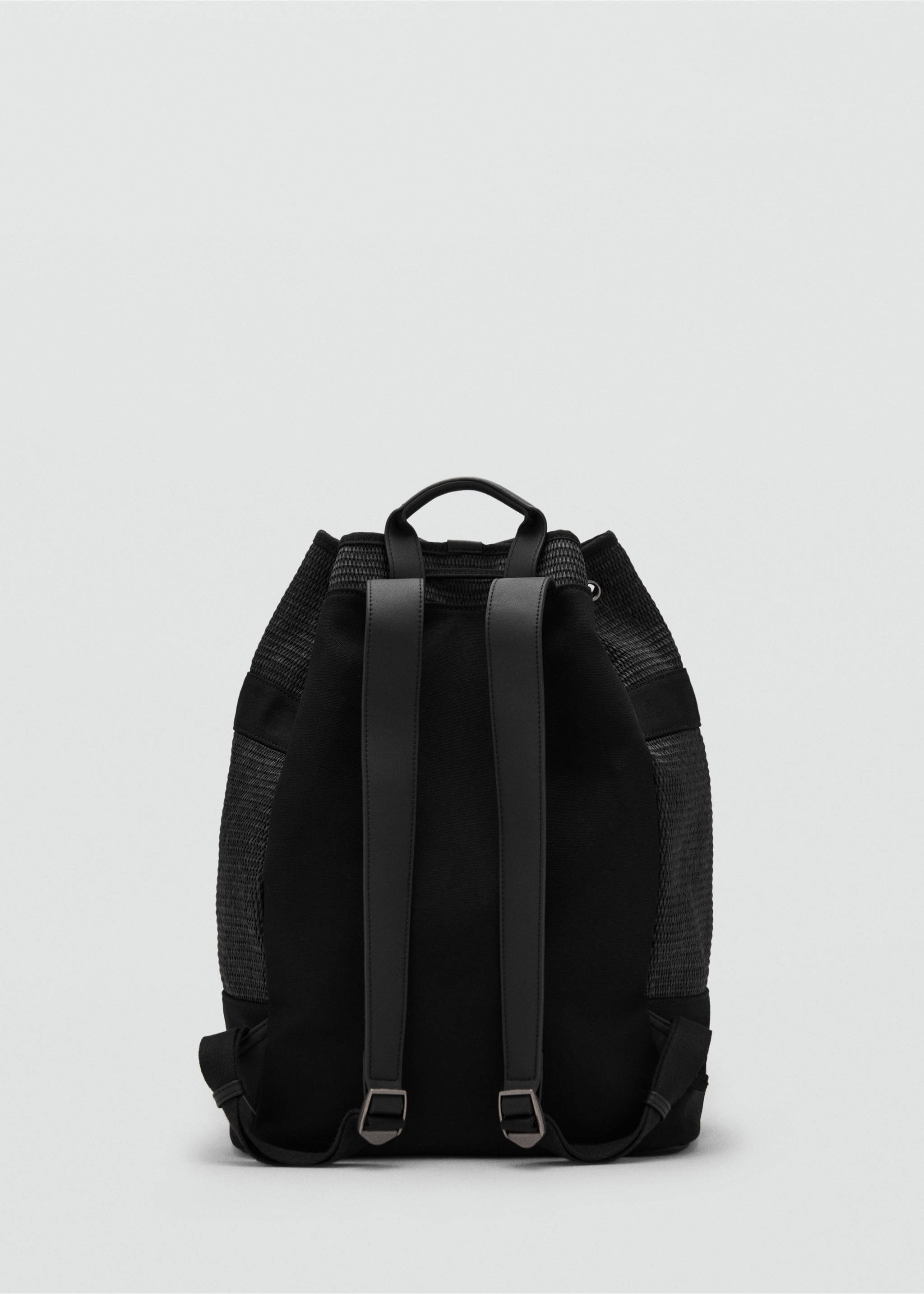 Lace-up sack backpack - Details of the article 1, Black. Ref: 17072918-00.