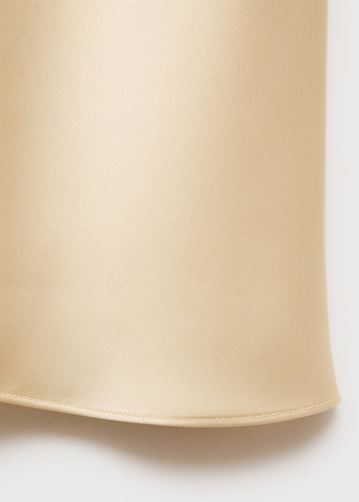 Midi satin skirt — Pastel Yellow