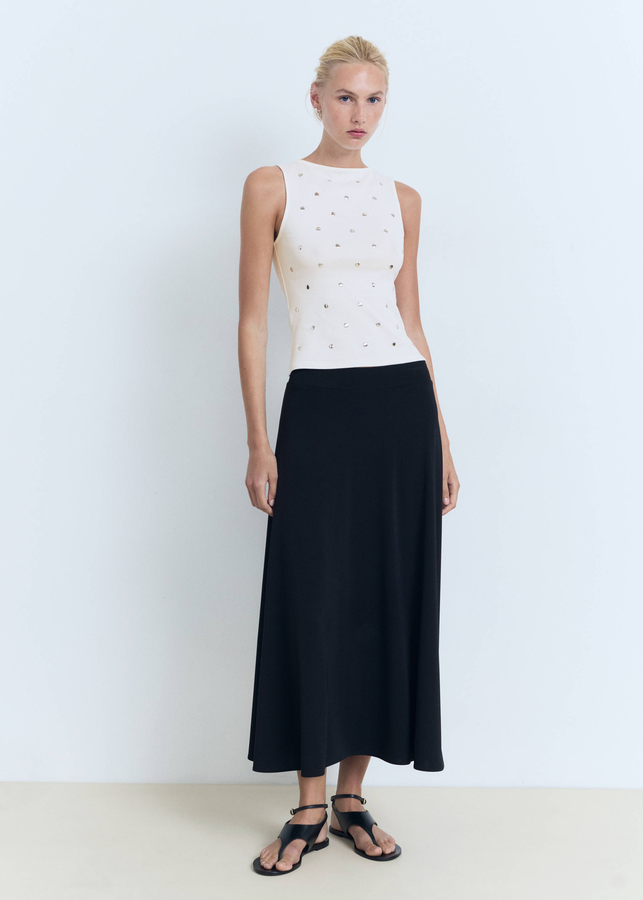 Cotton studded top - General plane