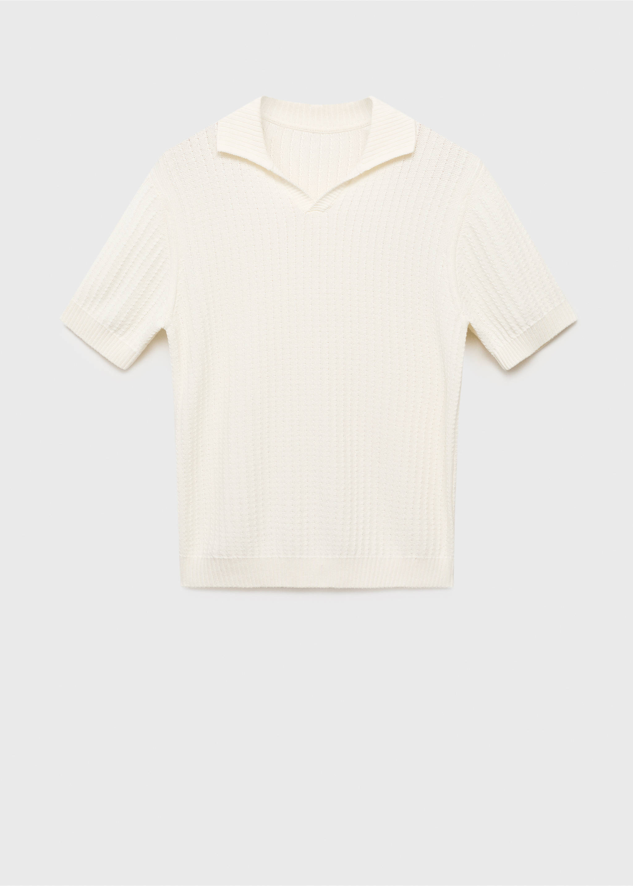 Polo 100% algodón punto estructura - Artículo sin modelo, Blanco roto. Ref: 17072930-00.