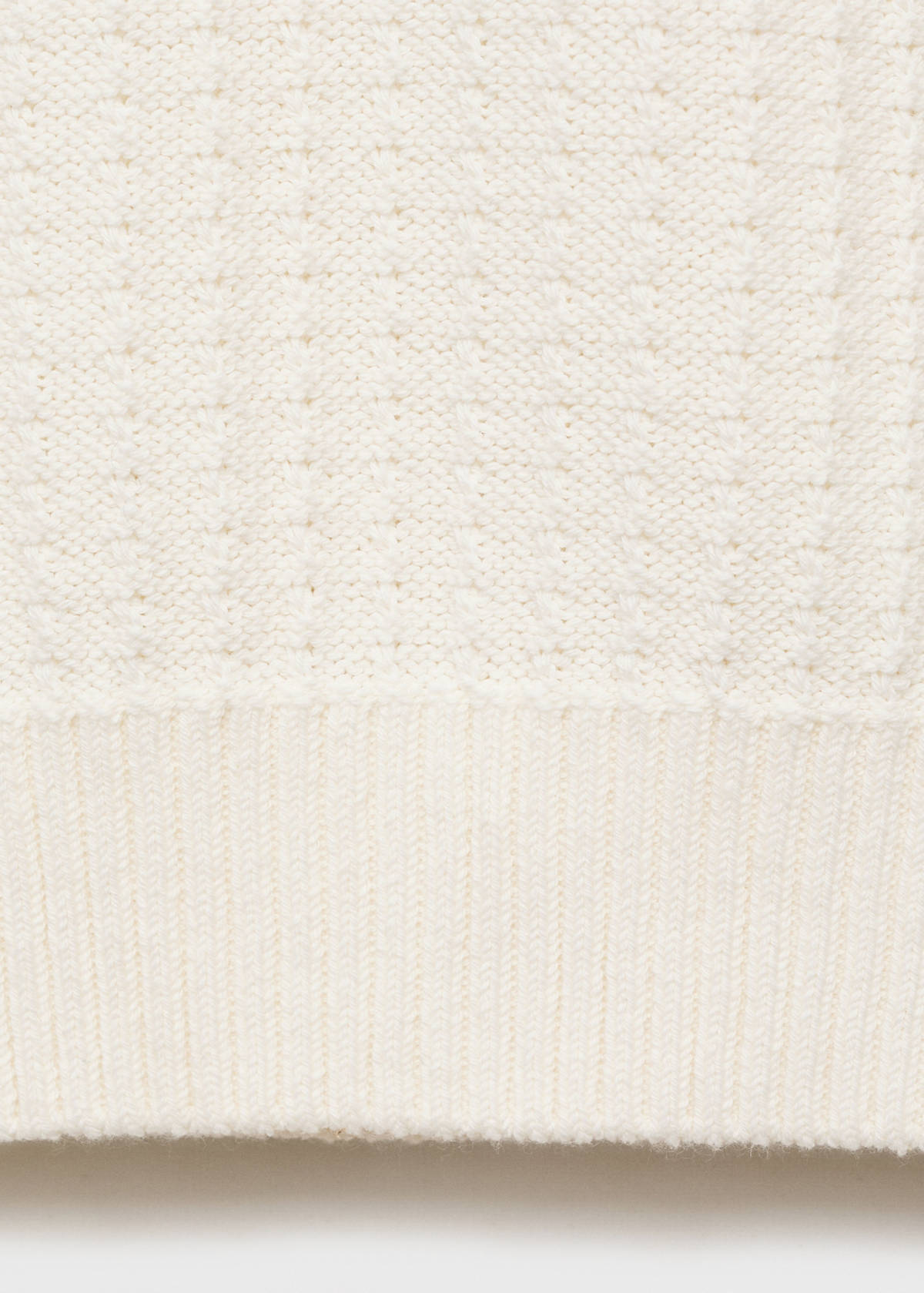 100% cotton knitted polo structure — Off White