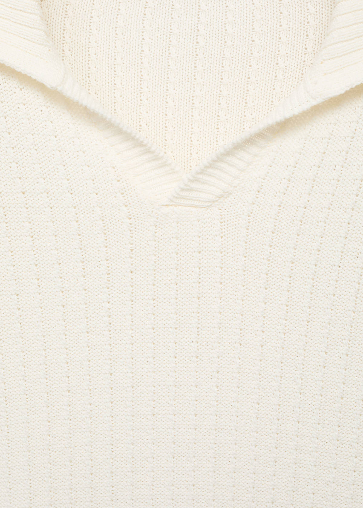 100% cotton knitted polo structure — Off White