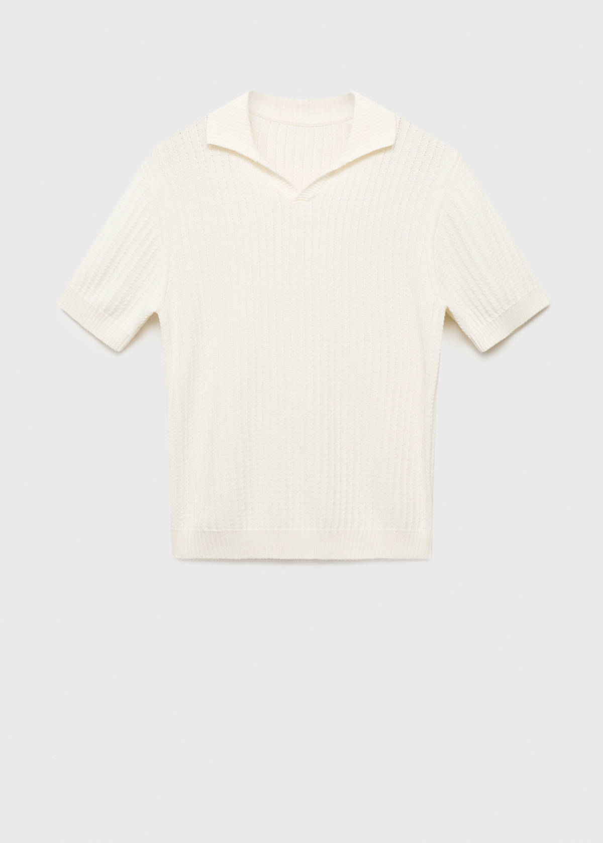 100% cotton knitted polo structure — Off White