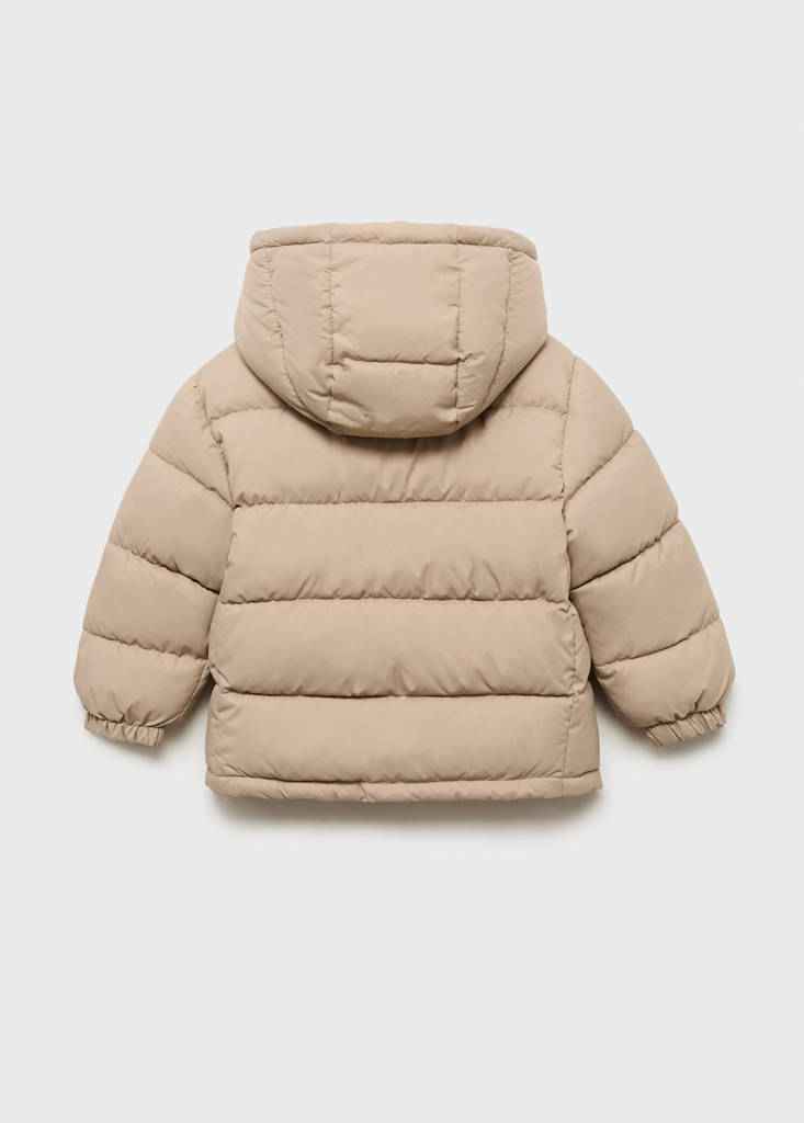 Hooded liner quilted coat — Vanilla