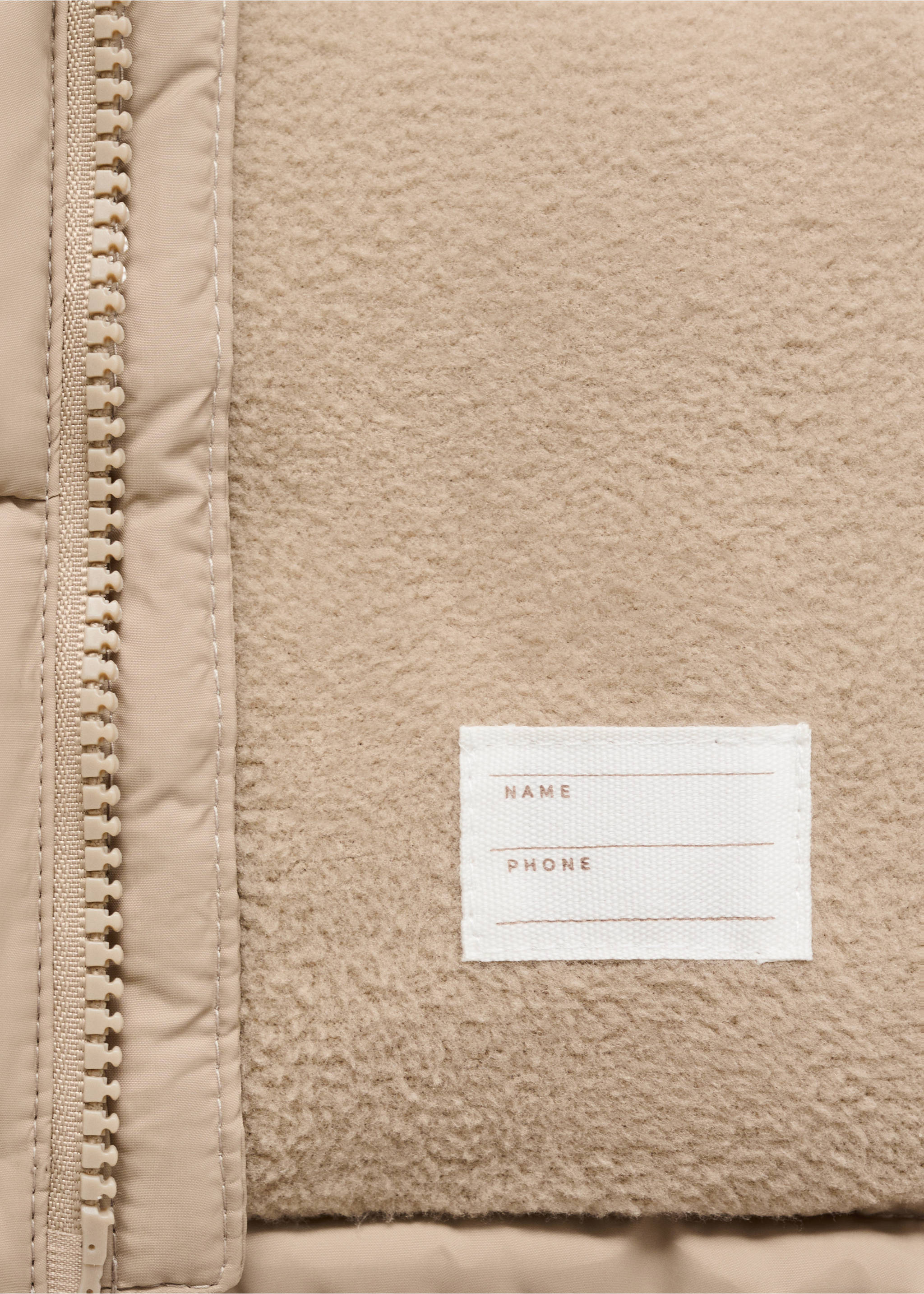 Hooded liner quilted coat - Details of the article 0, Vanilla. Ref: 17073271-00.