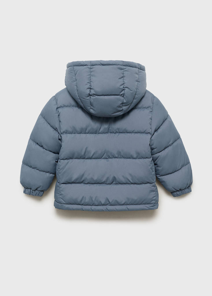 Hooded liner quilted coat — China Blue