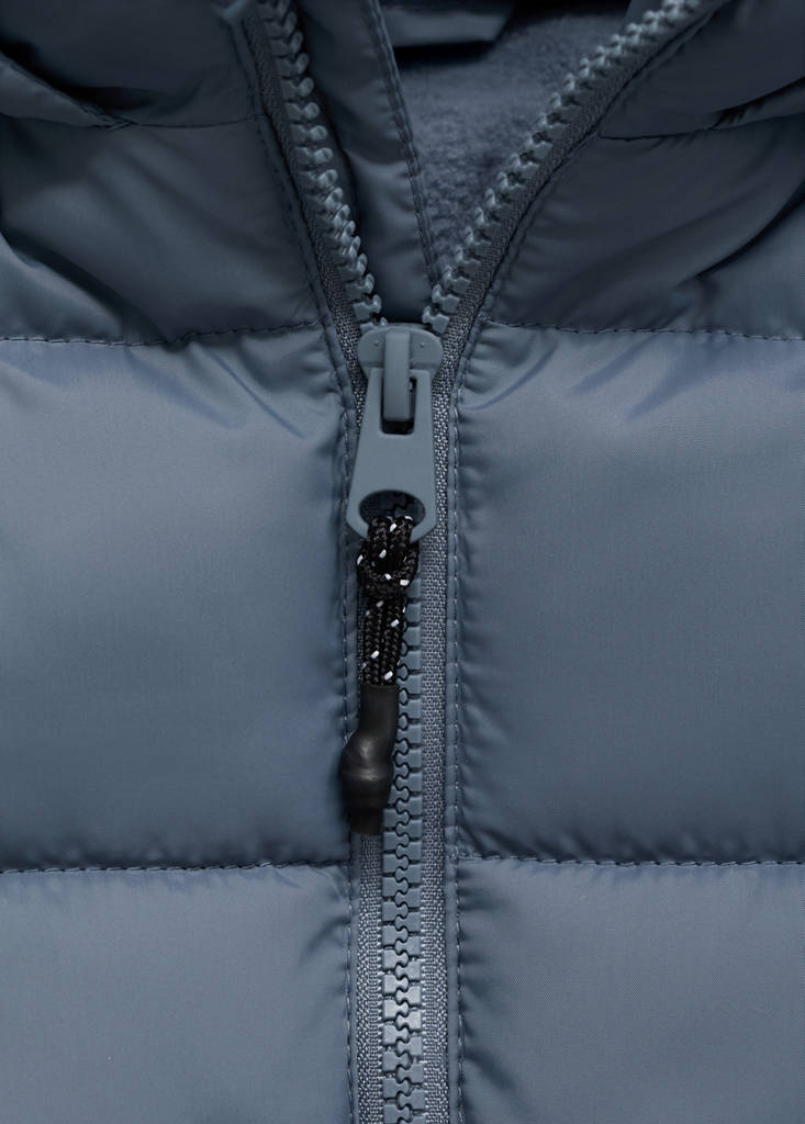 Hooded liner quilted coat — China Blue