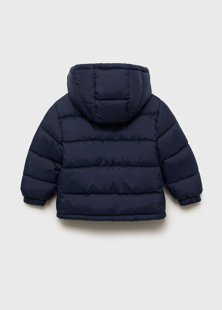 Hooded liner quilted coat — Navy