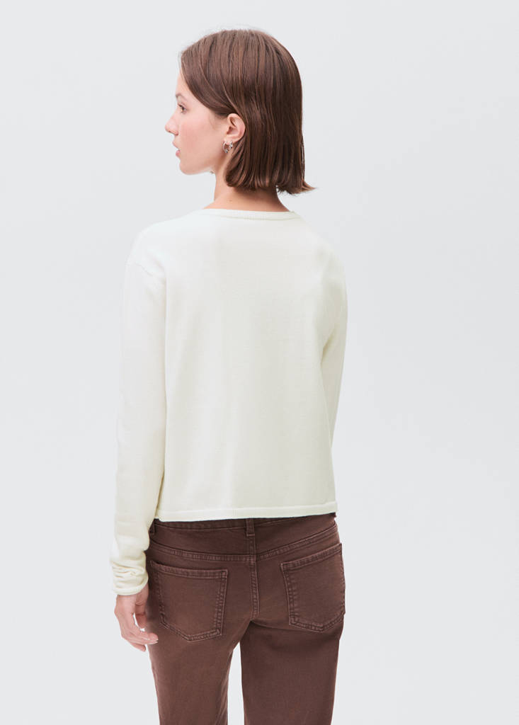 Knitted button cardigan — Off White