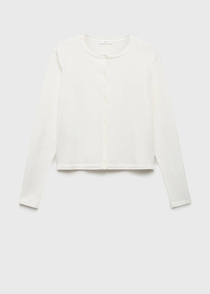 Knitted button cardigan — Off White