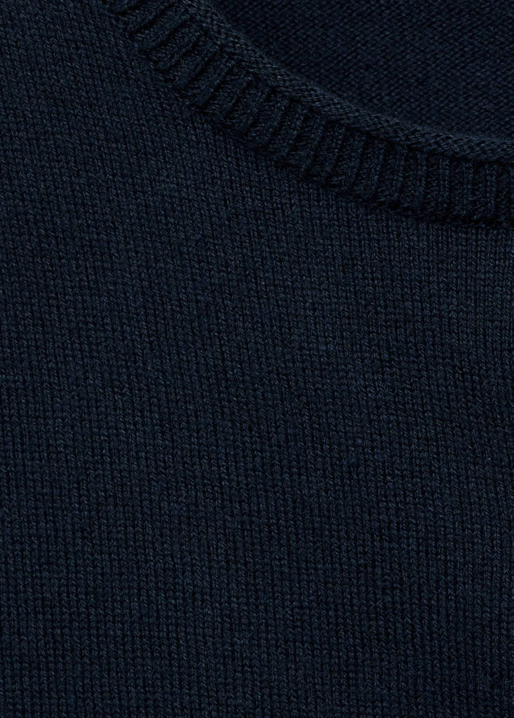 Knitted button cardigan — Navy