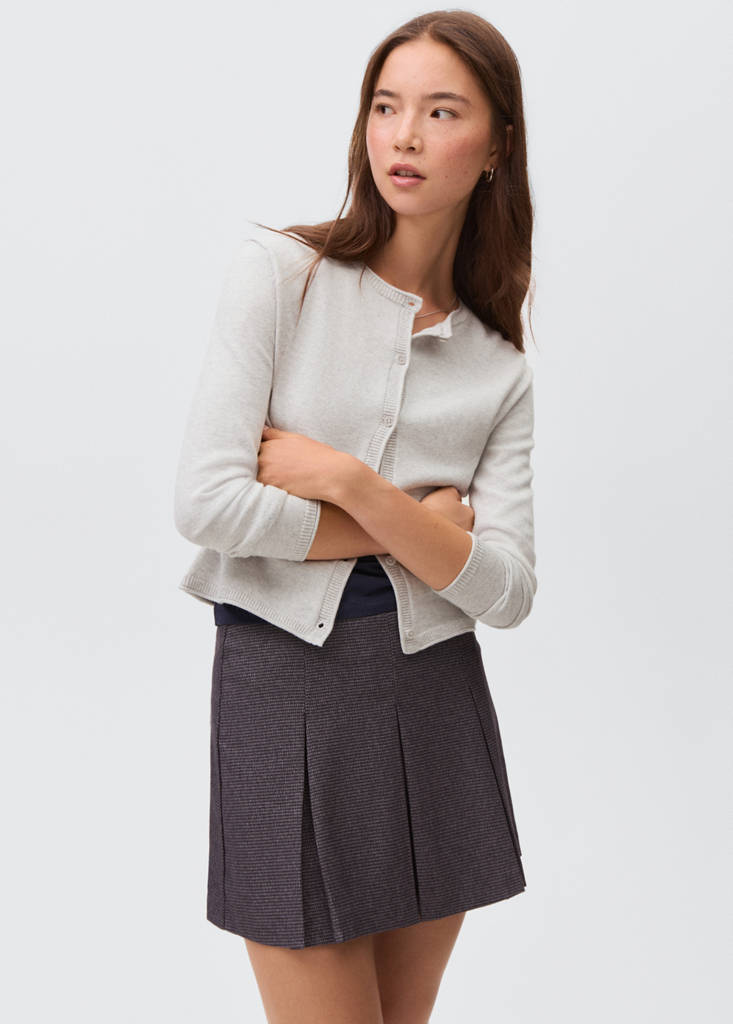 Knitted button cardigan — Light Heather Grey