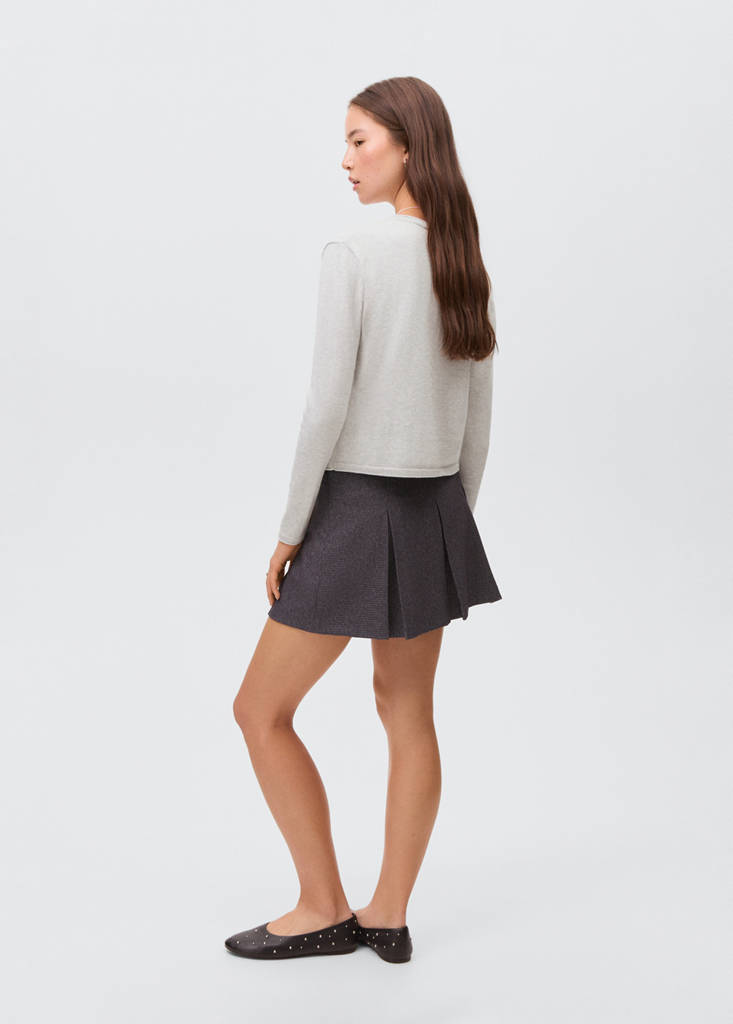 Knitted button cardigan — Light Heather Grey