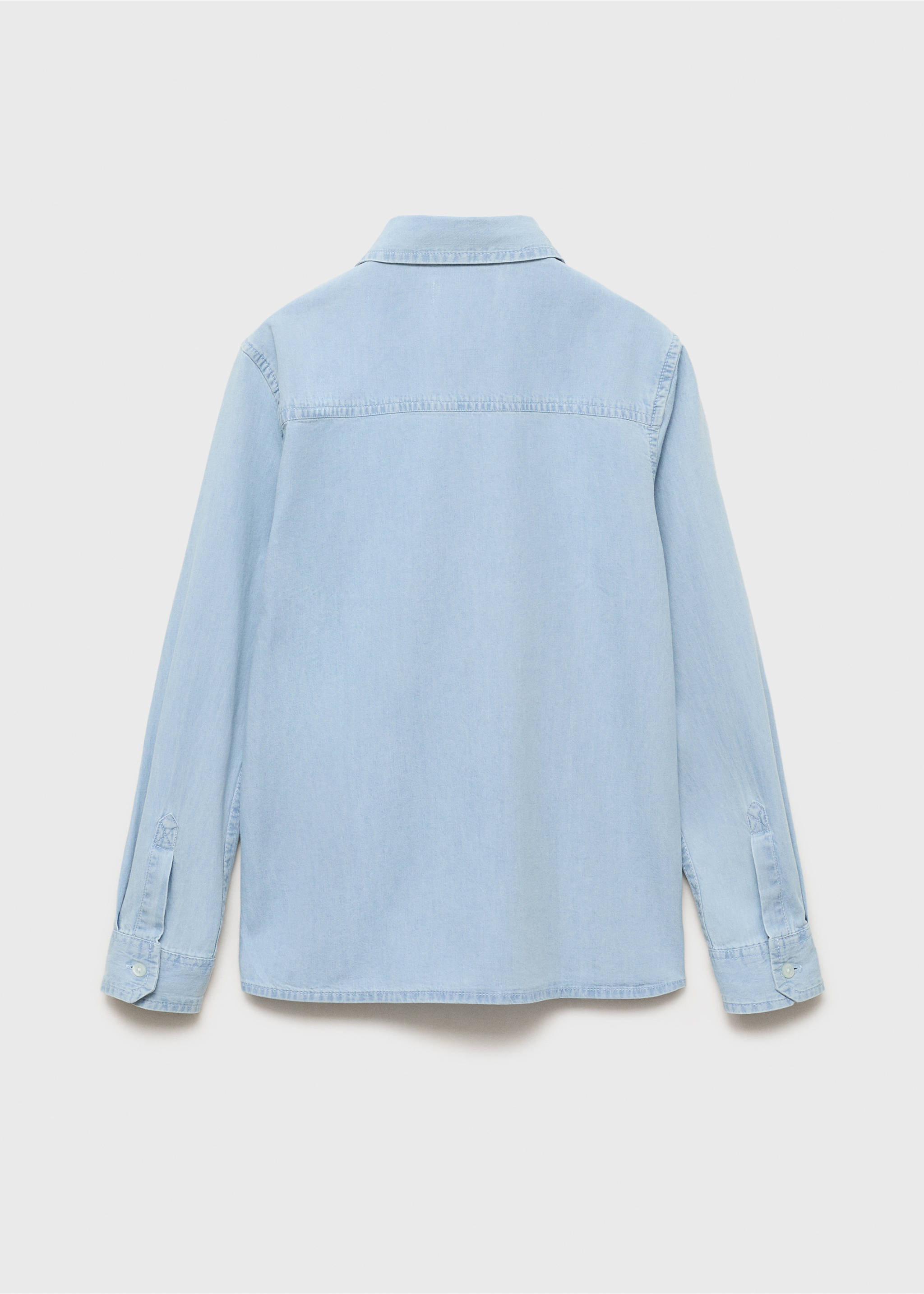 Cotton denim shirt - Reverse of the article, Light Blue. Ref: 17073275-00.