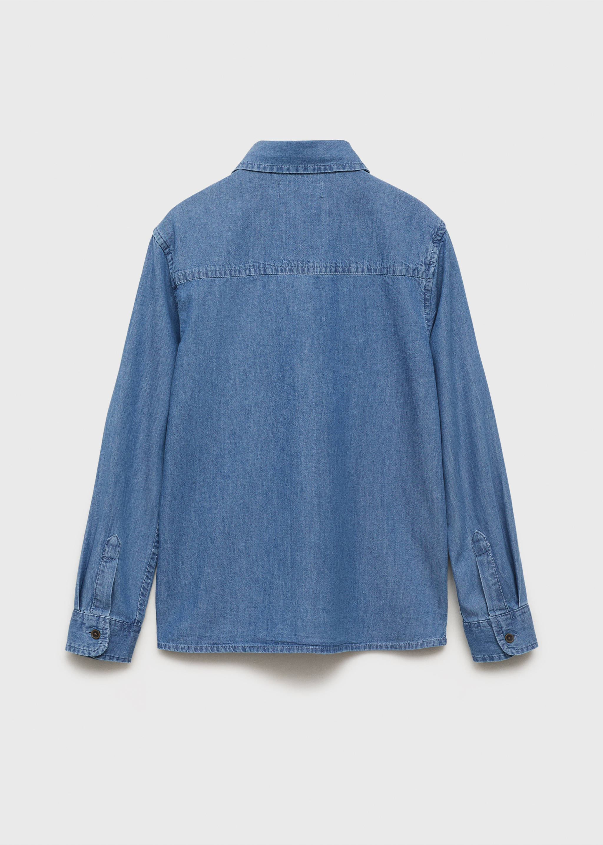 Cotton denim shirt - Reverse of the article, Dark Blue. Ref: 17073276-00.