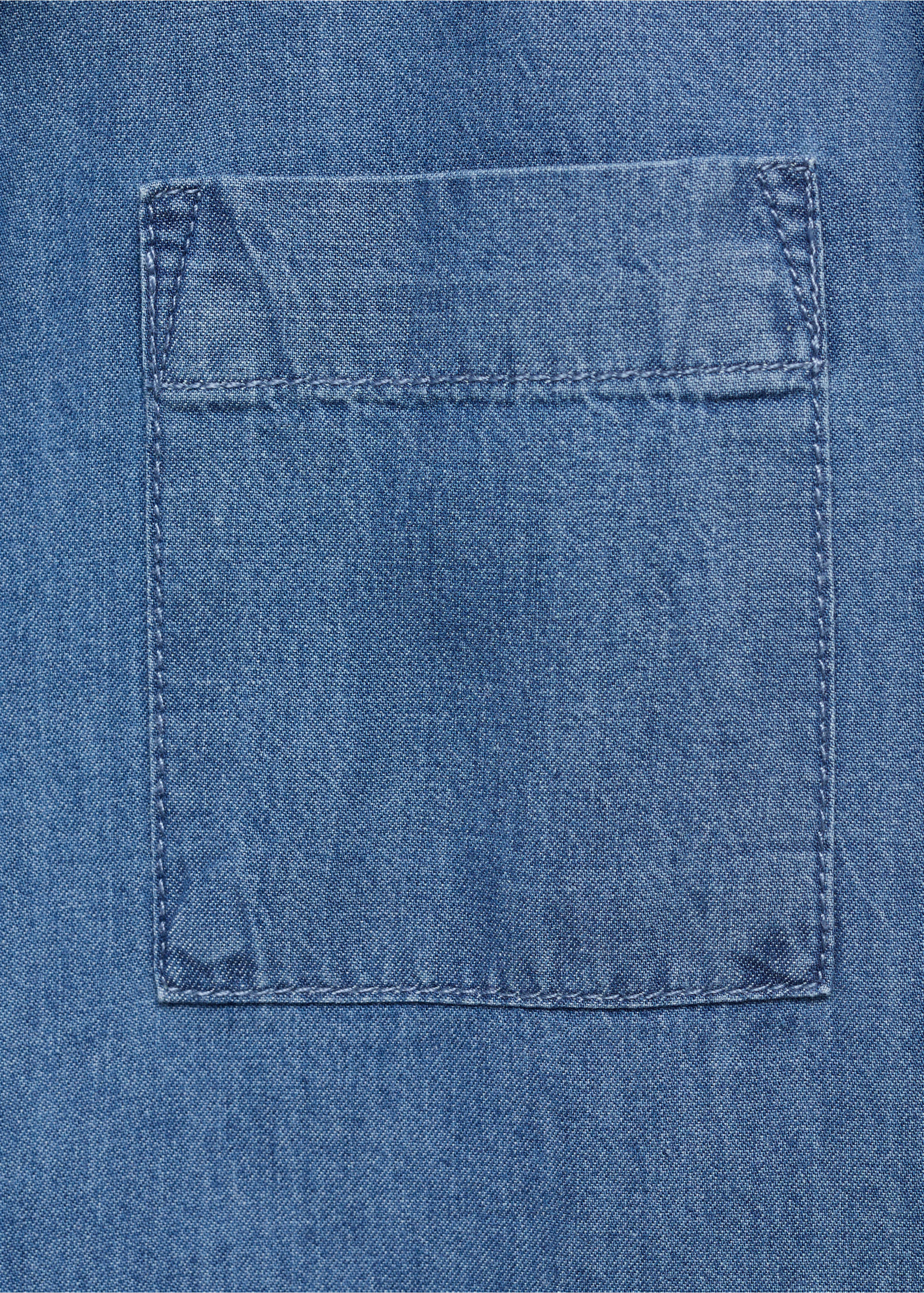 Cotton denim shirt - Details of the article 0, Dark Blue. Ref: 17073276-00.