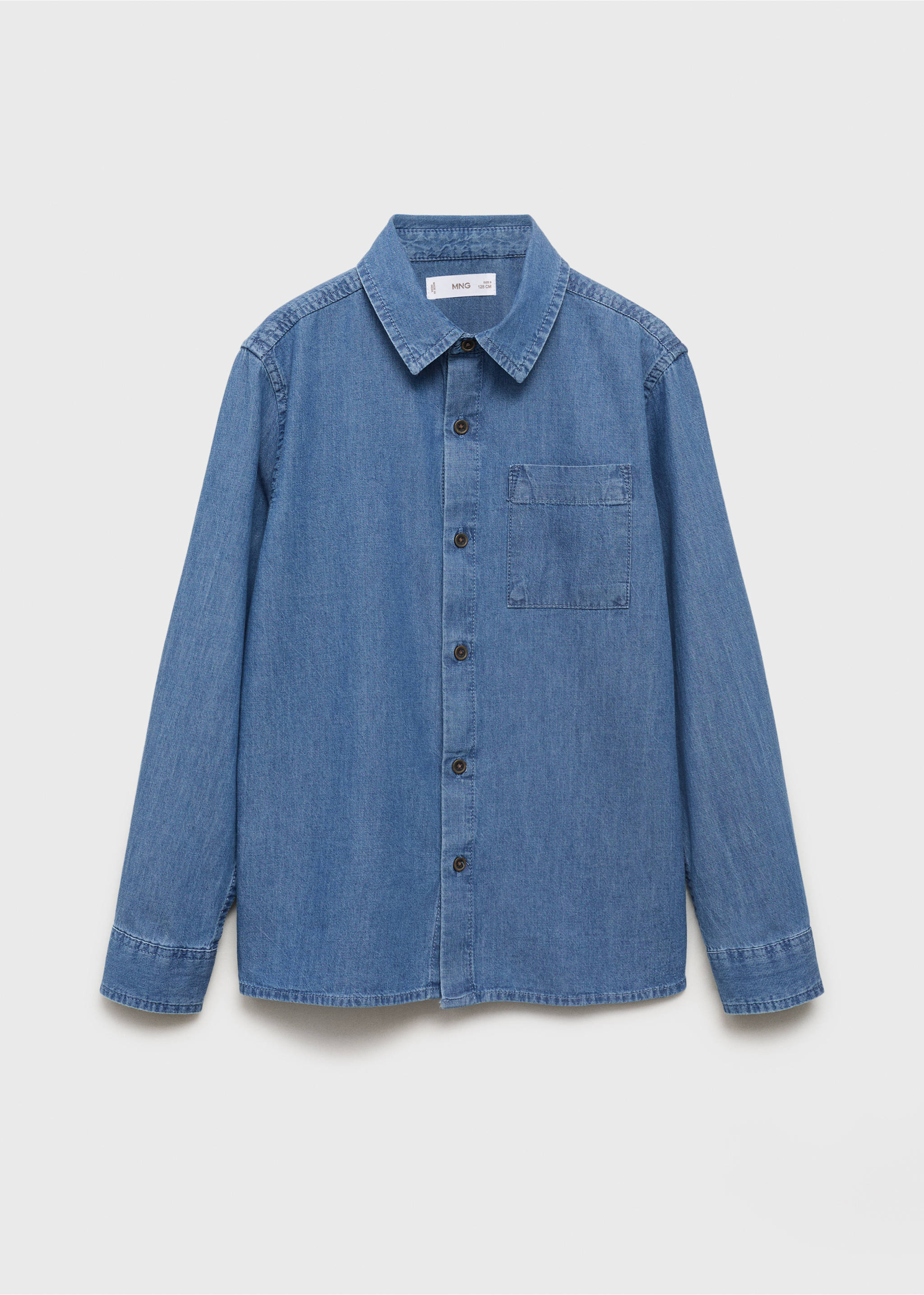 Cotton denim shirt - Article without model, Dark Blue. Ref: 17073276-00.