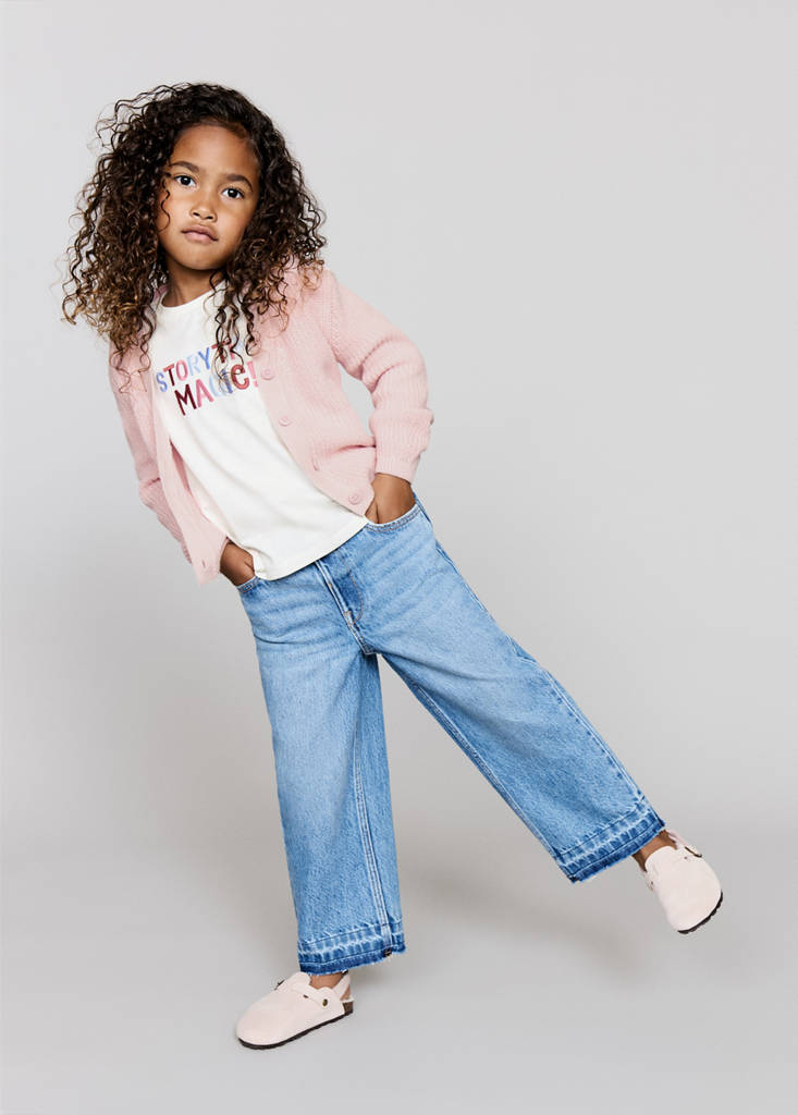 Knitted button cardigan — Pastel Pink