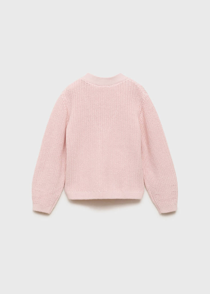 Knitted button cardigan — Pastel Pink