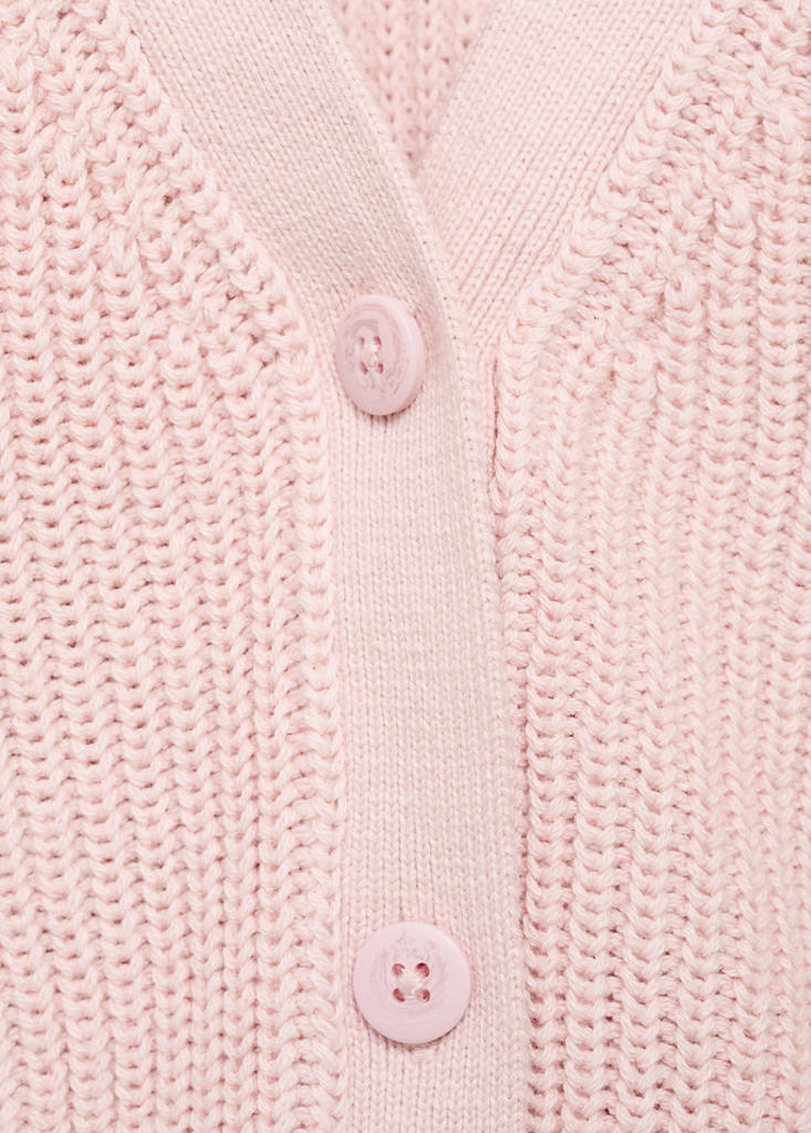 Knitted button cardigan — Pastel Pink