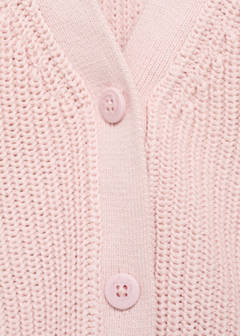 Knitted button cardigan — Pastel Pink 4