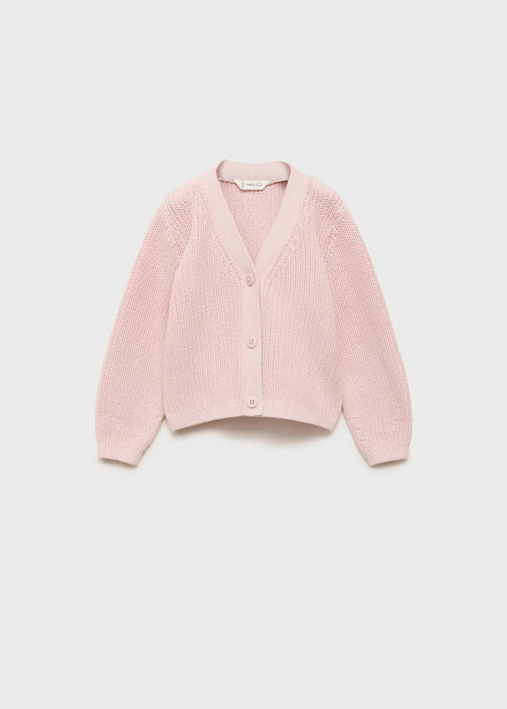 Knitted button cardigan — Pastel Pink