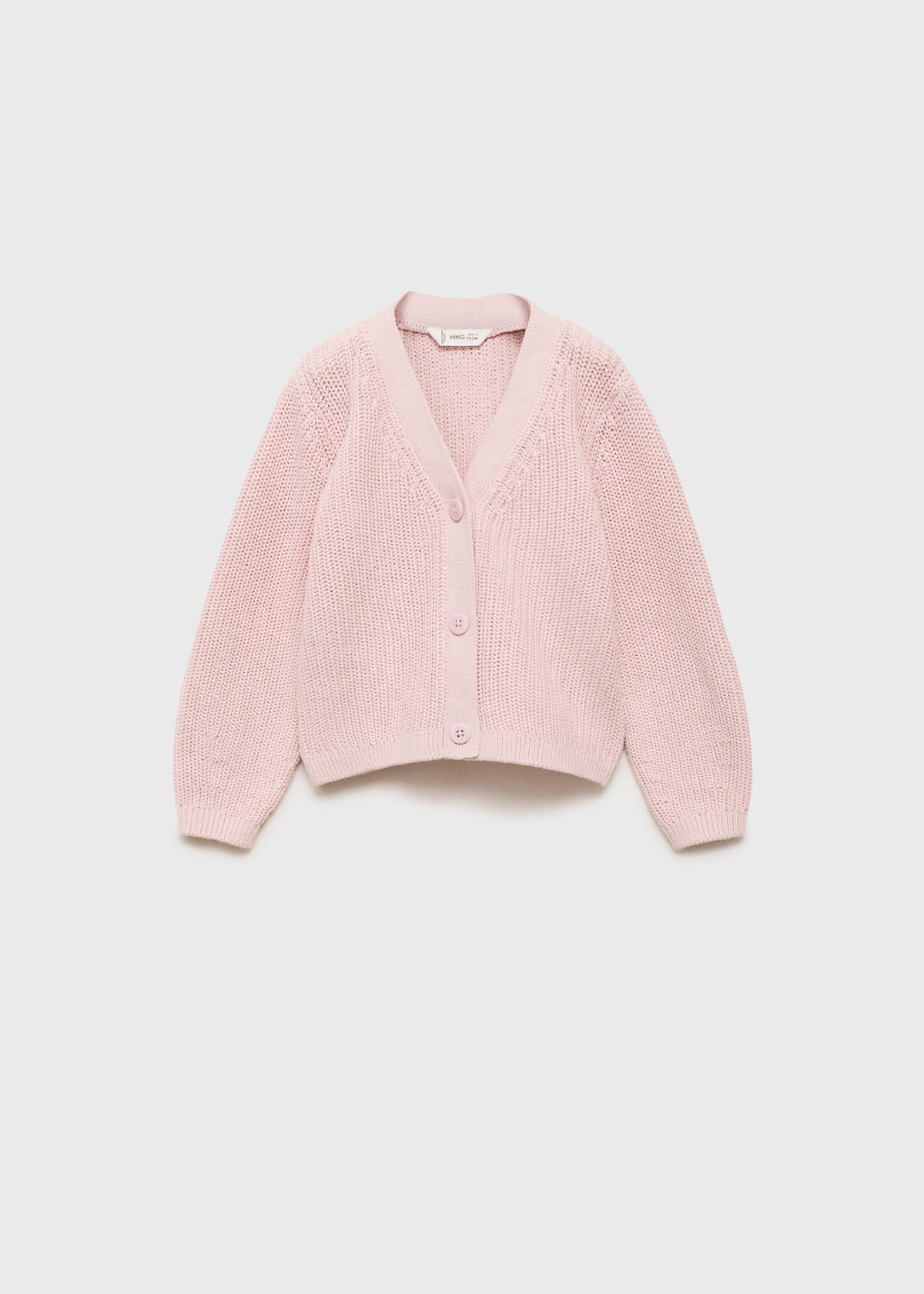 Knitted button cardigan — Pastel Pink