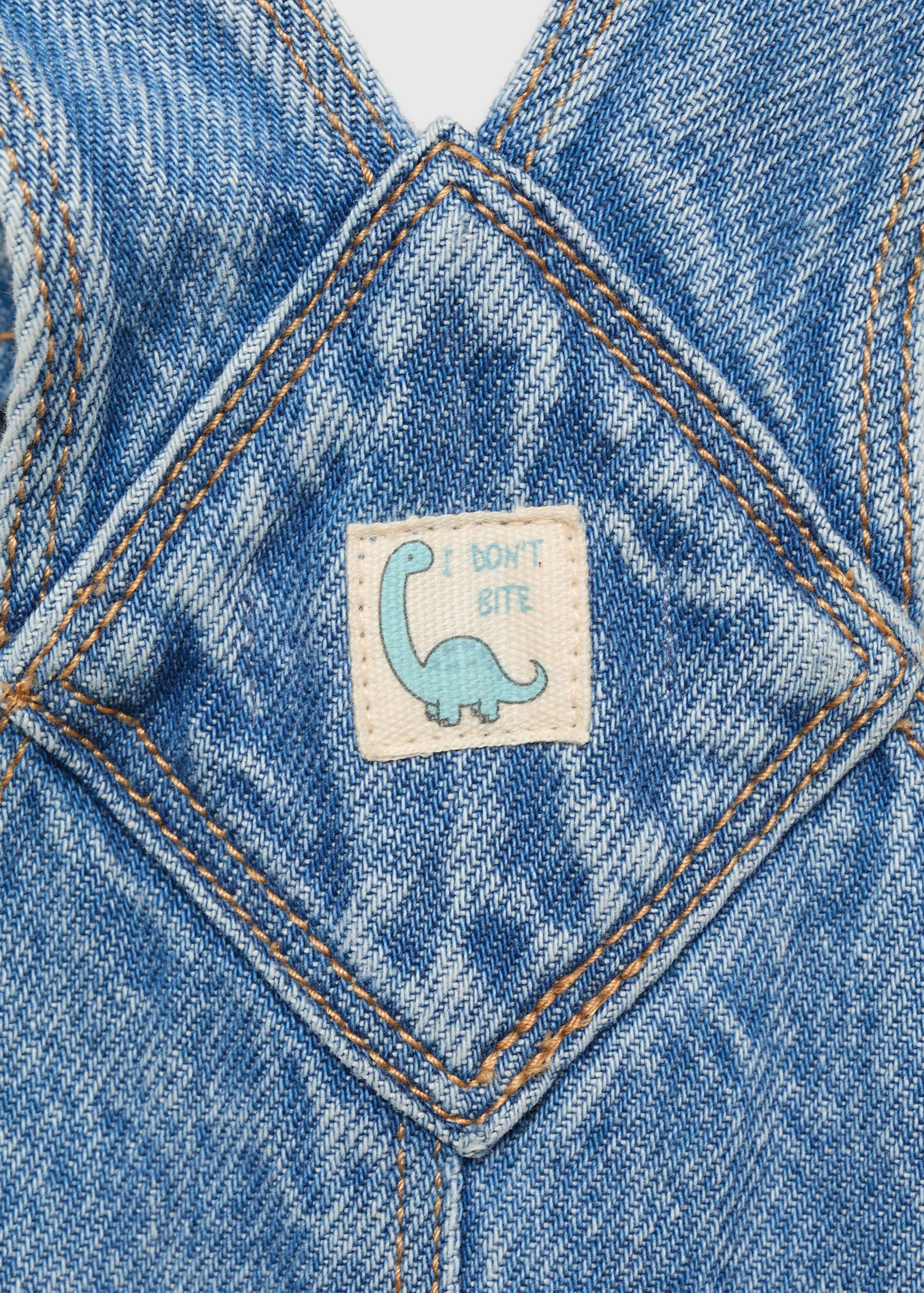 Long denim dungarees - Details of the article 0
