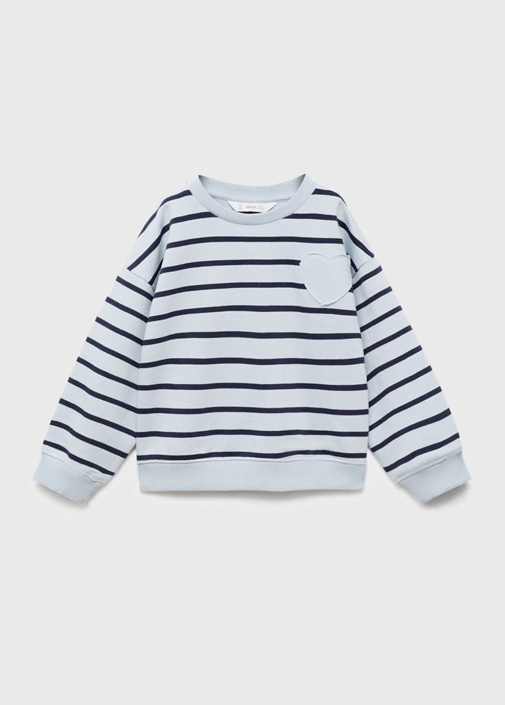 Sweatshirt with embroidered heart — Sky Blue