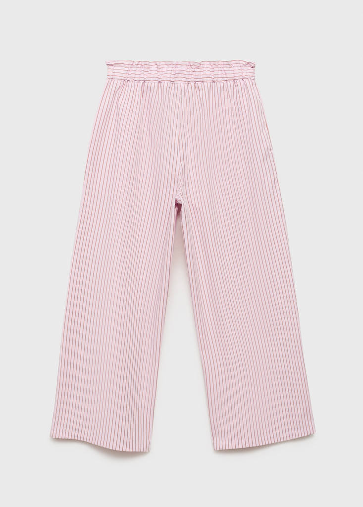 Striped cotton trousers — Pink