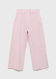 Striped cotton trousers — Pink 5
