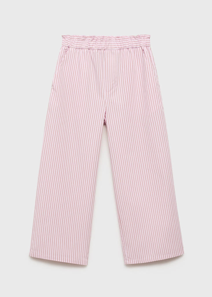 Striped cotton trousers — Pink