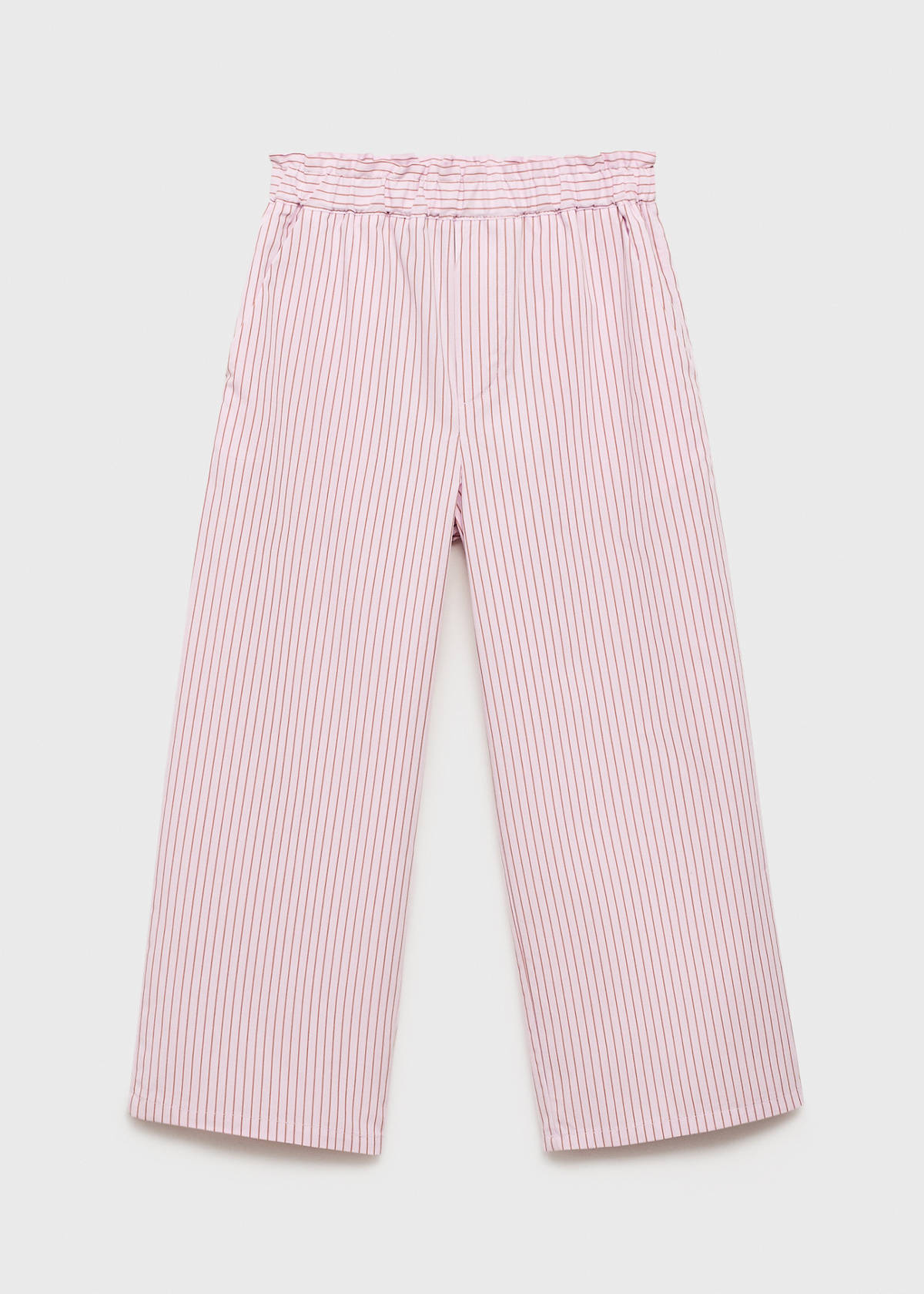 Striped cotton trousers — Pink