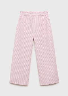 Striped cotton trousers — Pink 2