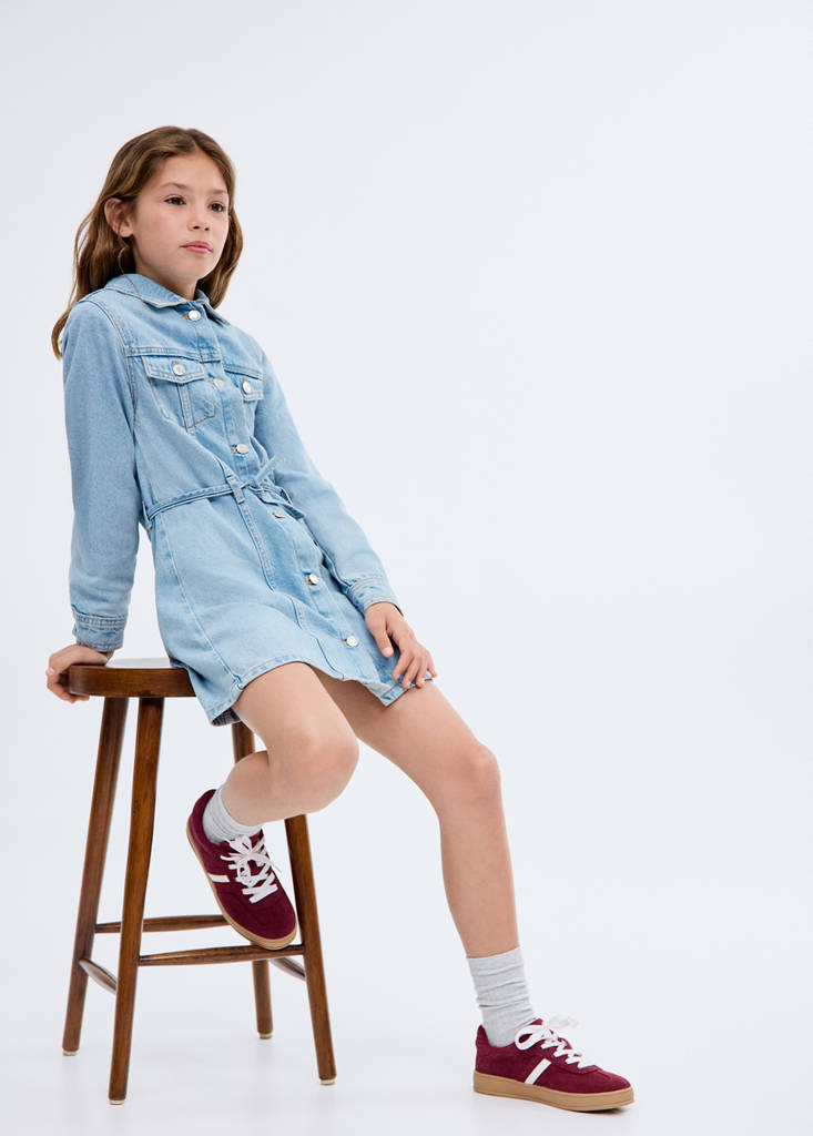 Knot denim dress — Medium Blue