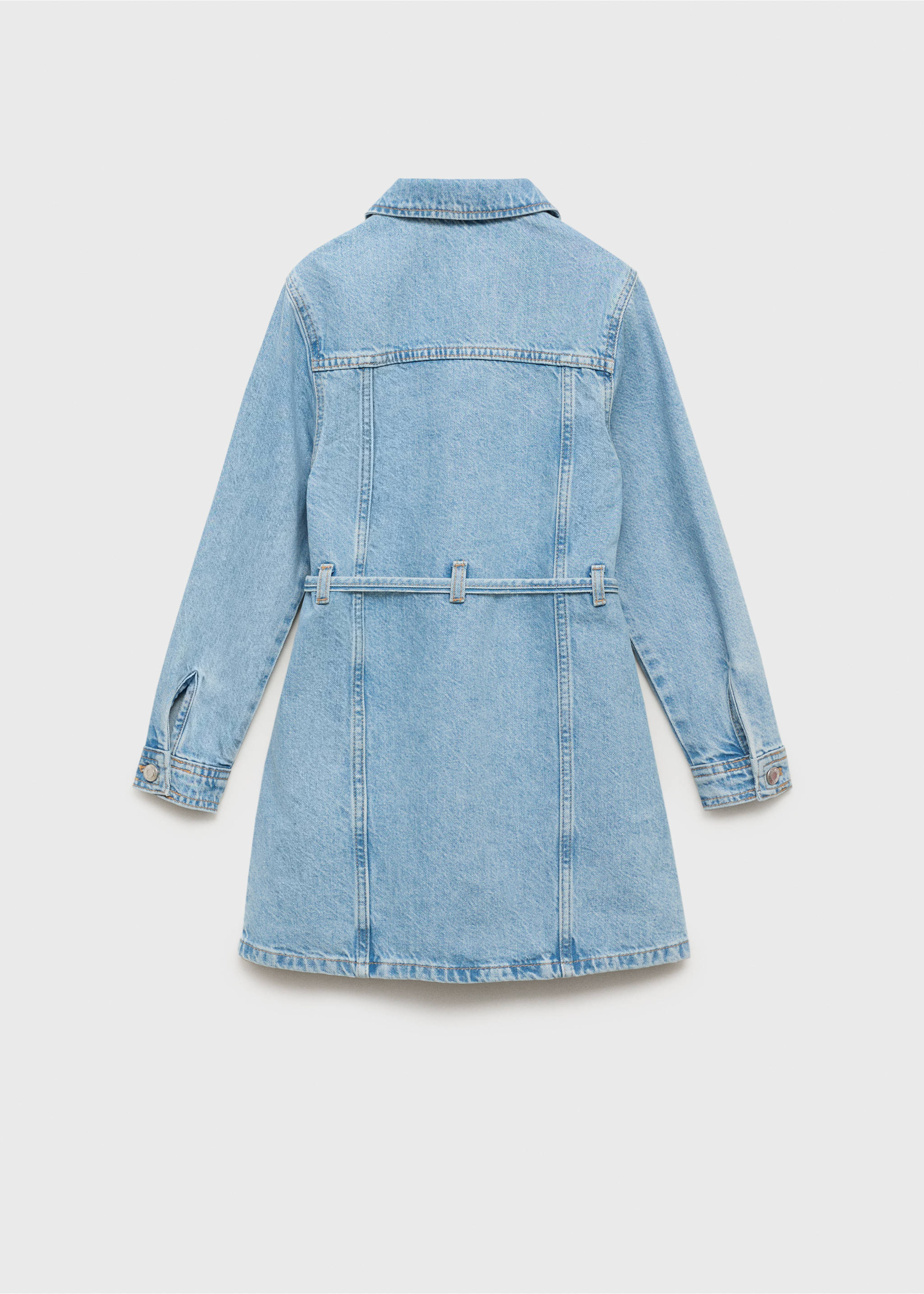 Robe denim à nœud - Verso de l’article, Bleu moyen. Ref: 17073284-00.