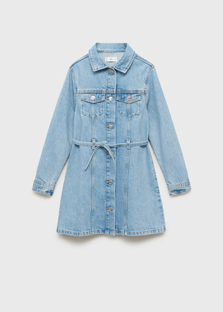 Knot denim dress — Medium Blue