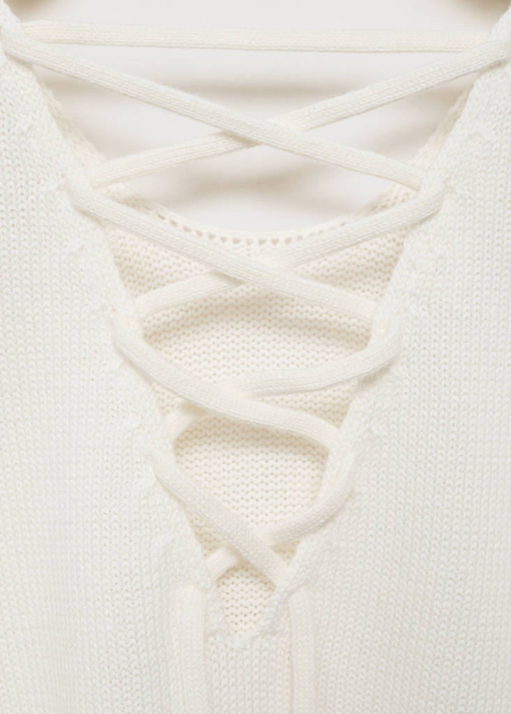Knitted top with drawstring — Off White