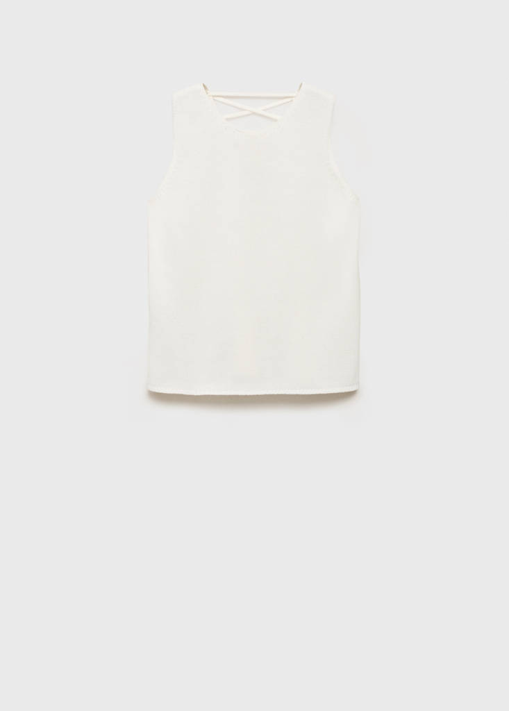 Knitted top with drawstring — Off White