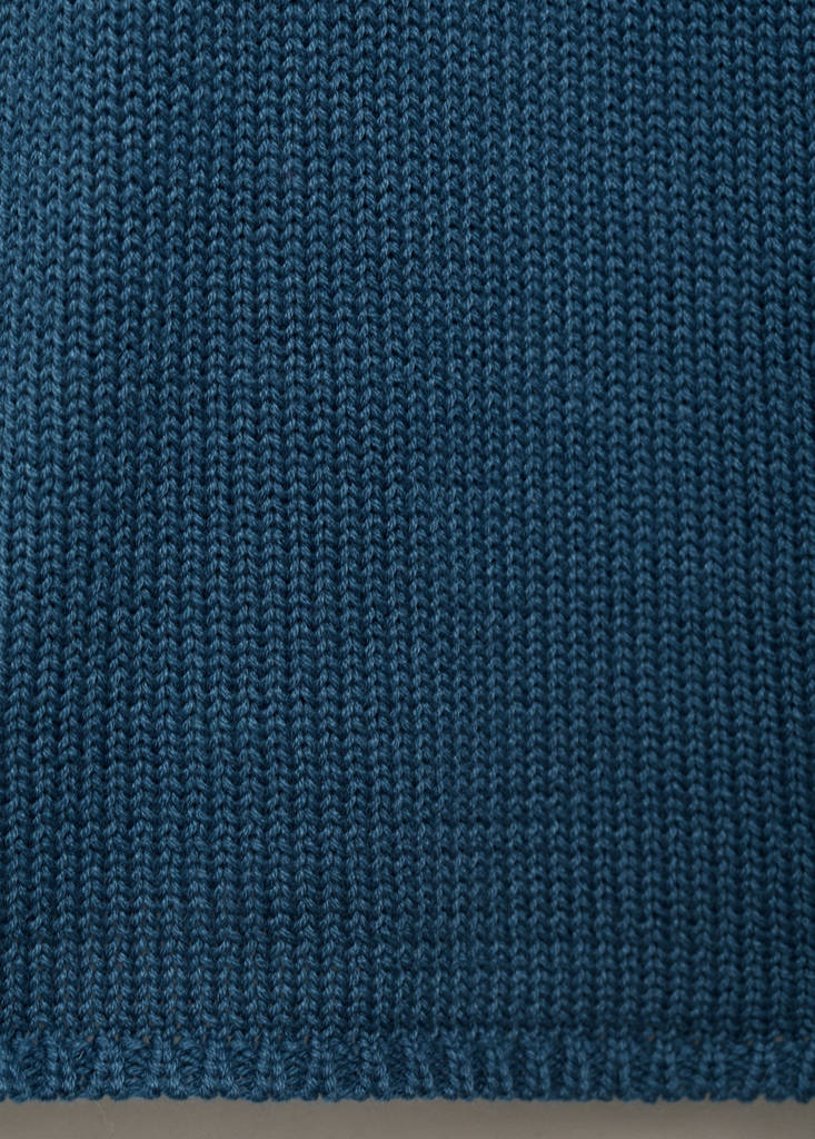 Knitted top with drawstring — Petrol Blue