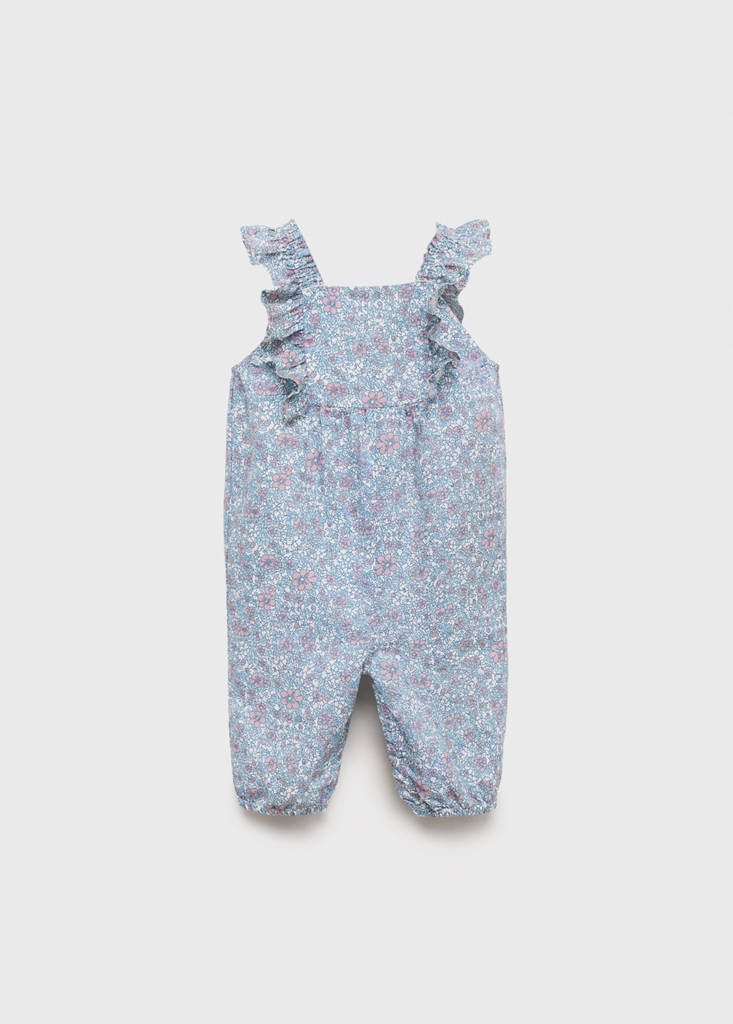 Floral print dungarees — Blue