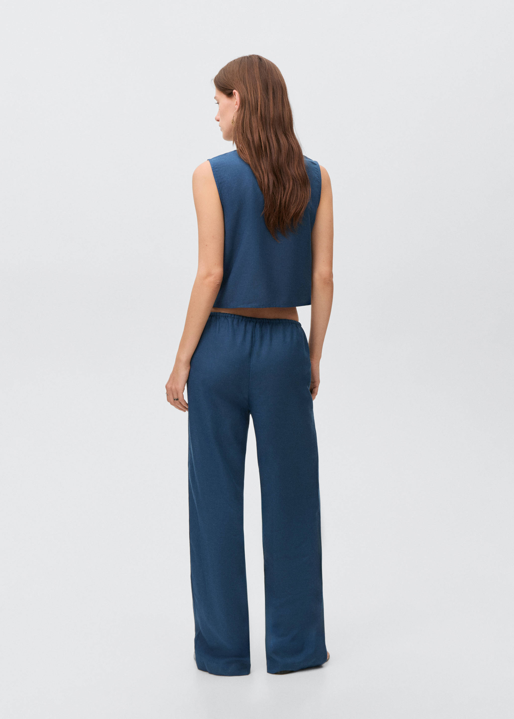 صدرية مطرزة من الكتان - الجهة الخلفية للمنتج