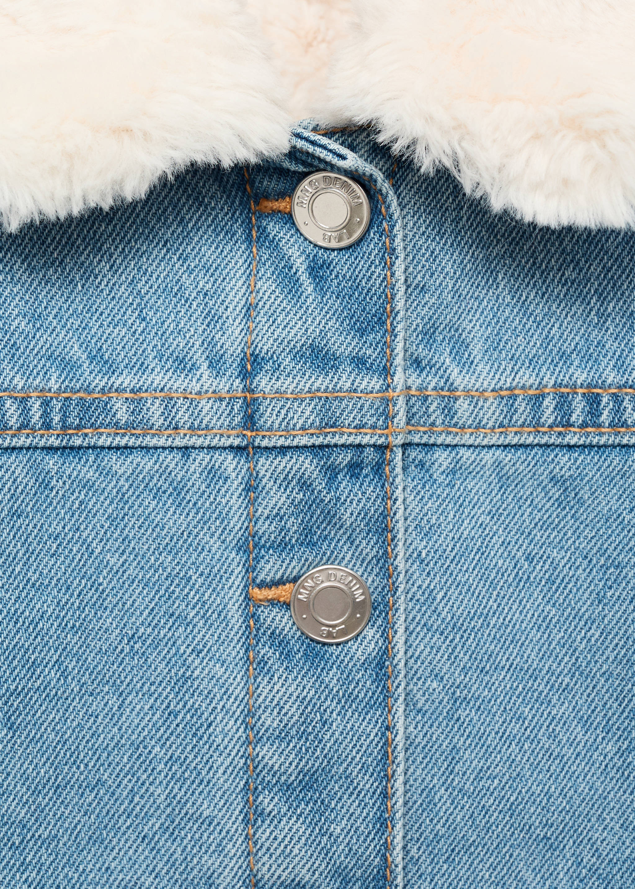 Fur-effect denim jacket - Details of the article 8