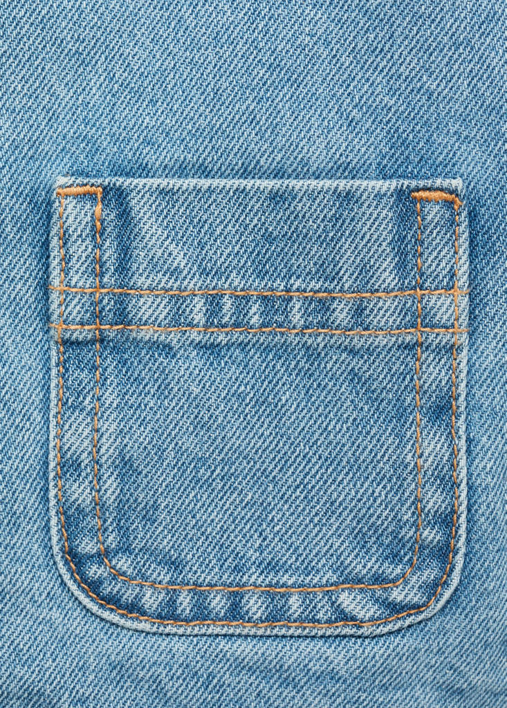 Fur-effect denim jacket — Medium Blue